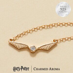 Official Harry Potter Dainty  Golden Snitch Necklace - 925 Sterling Silver